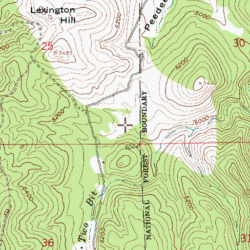 Topographic Map of Twobit (historical), SD