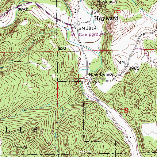 Topographic Map of Rosebud Mine (historical), SD
