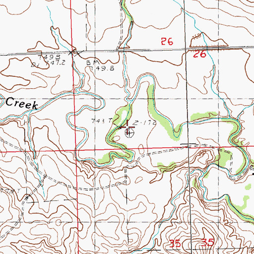 Topographic Map of Tama (historical), SD