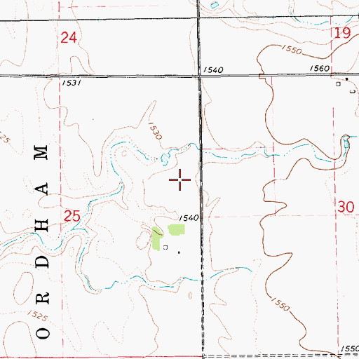 Topographic Map of Keefton (historical), SD