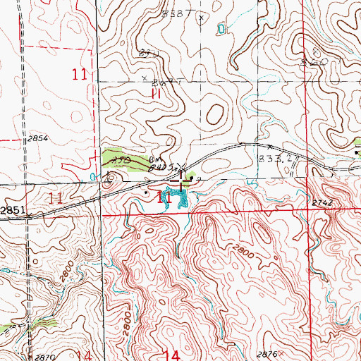Topographic Map of Stoneville (historical), SD
