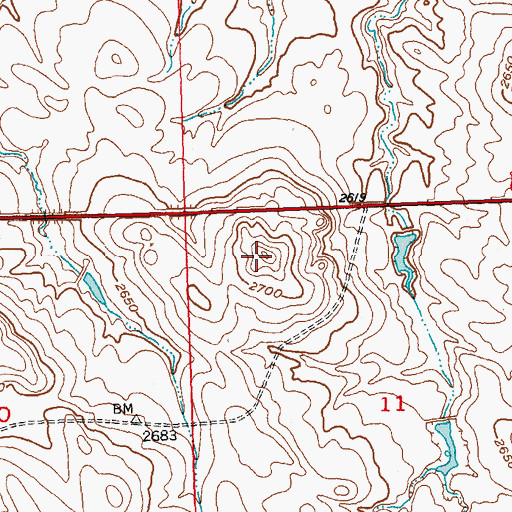 Topographic Map of Flint Rock Hill (historical), SD