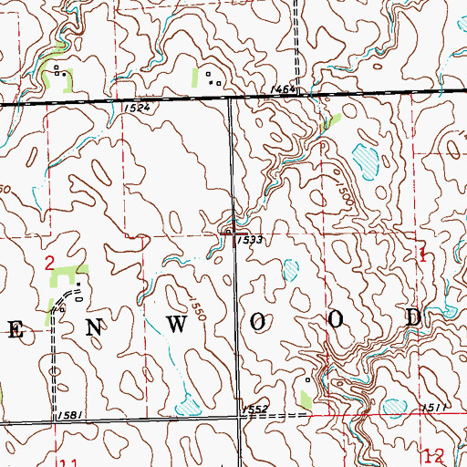 Topographic Map of Fairview School (historical), SD