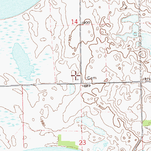 Topographic Map of Pleasant Valley School, SD