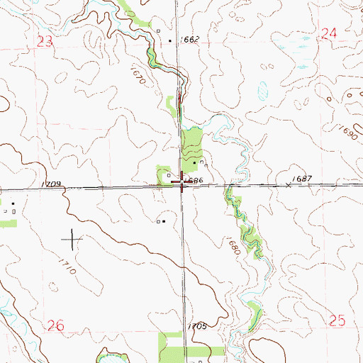 Topographic Map of Pleasant Valley School (historical), SD