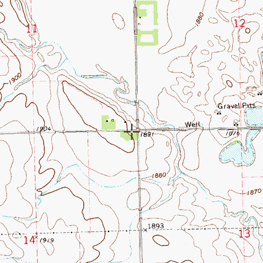 Topographic Map of Hilltop School (historical), SD