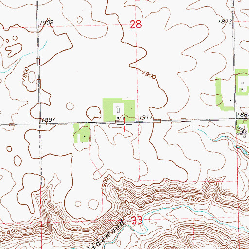 Topographic Map of Antelope Valley School (historical), SD