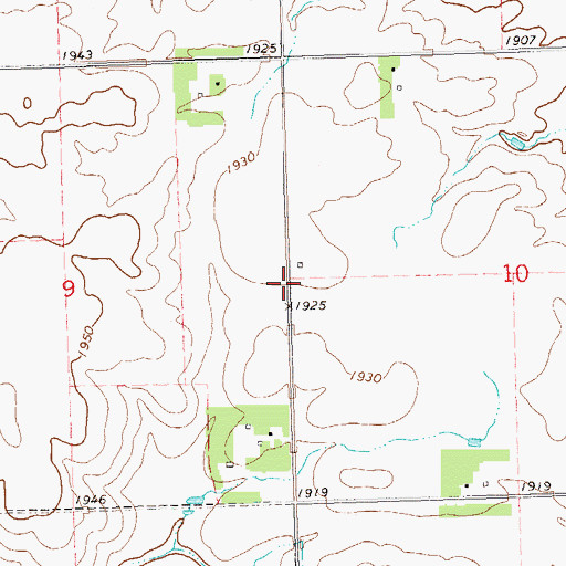 Topographic Map of Willow Row School (historical), SD