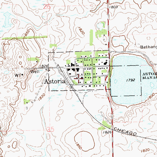 Topographic Map of Bethel Lutheran Church, SD