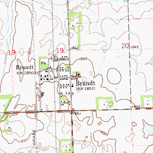 Topographic Map of Highland Lutheran Church, SD