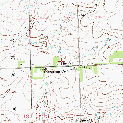 Topographic Map of Reformed Church, SD