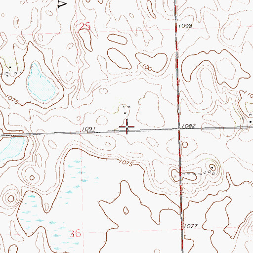 Topographic Map of West Coteau Lake (historical), SD