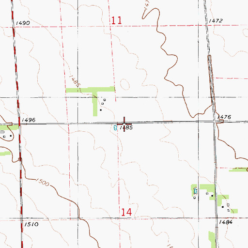 Topographic Map of Struck School, SD