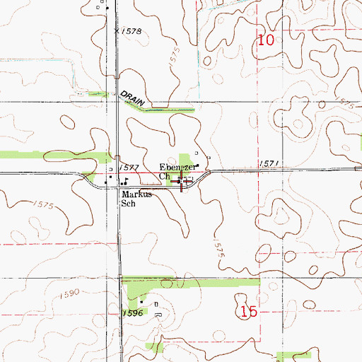 Topographic Map of Ebenezer Cemetery, SD