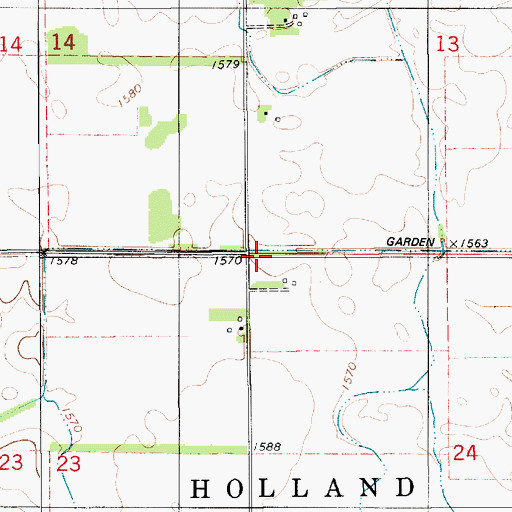 Topographic Map of Garden Valley School (historical), SD