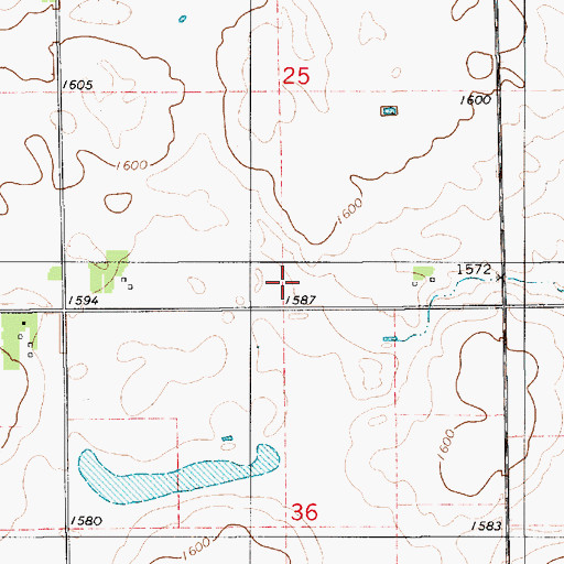 Topographic Map of Vanden Hoek School (historical), SD