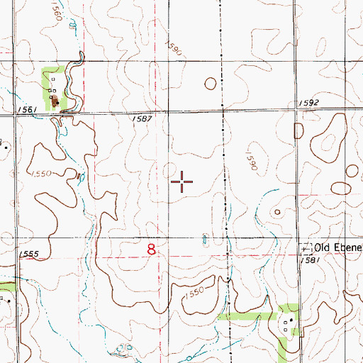 Topographic Map of Ebenezer (historical), SD