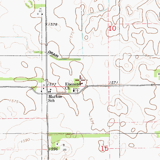 Topographic Map of Ebenezer Church, SD
