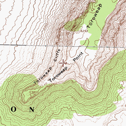 Topographic Map of Toroweap Point, AZ