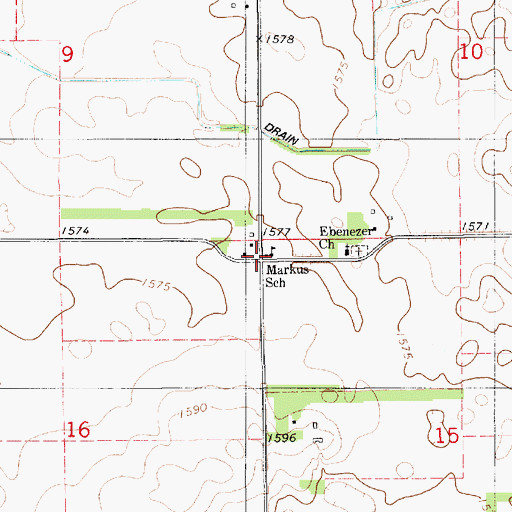 Topographic Map of Markus School, SD