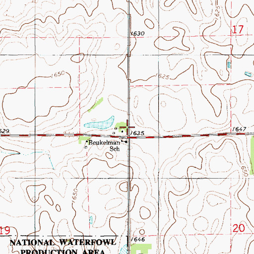 Topographic Map of Beukelman School, SD