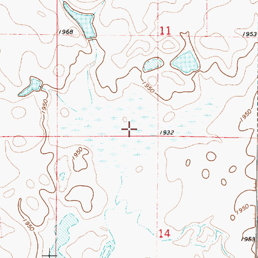 Topographic Map of Marshy Lake, SD