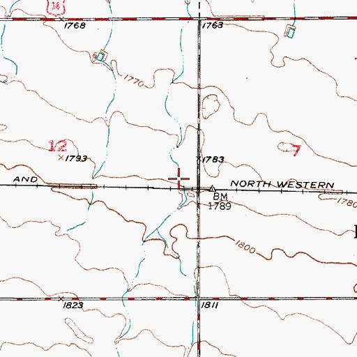 Topographic Map of Bramhall (historical), SD