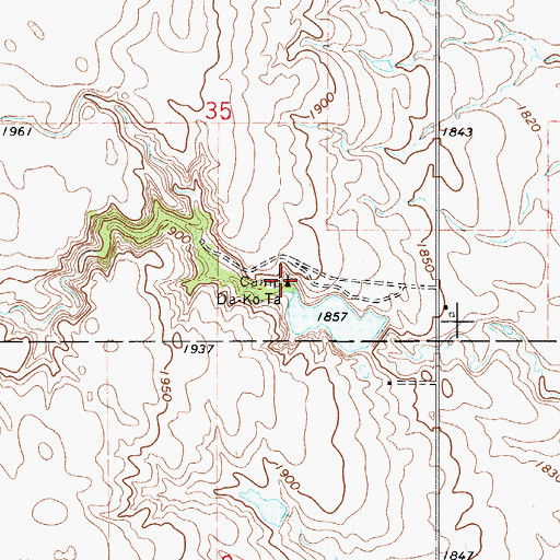 Topographic Map of Campbell Gulch, SD