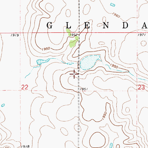 Topographic Map of Glendale (historical), SD