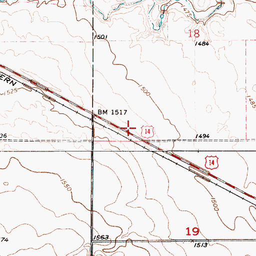 Topographic Map of Silex (historical), SD
