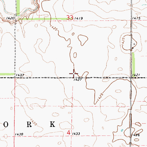 Topographic Map of Odessa (historical), SD