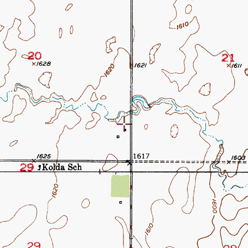 Topographic Map of Kolda (historical), SD