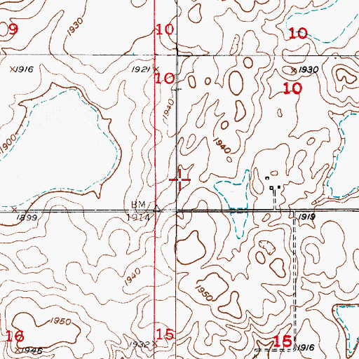 Topographic Map of Bald Mountains, SD