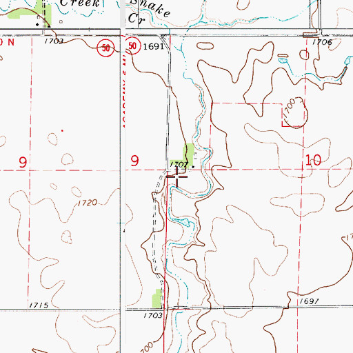 Topographic Map of Chandler (historical), SD
