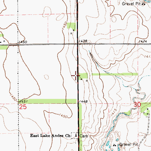 Topographic Map of Kennedy (historical), SD
