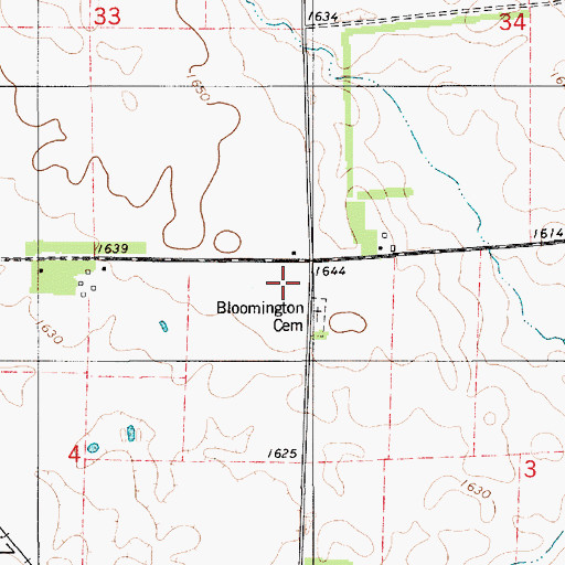 Topographic Map of Bloomington Church (historical), SD