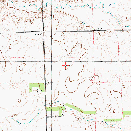 Topographic Map of North Fork Twelvemile Creek, SD