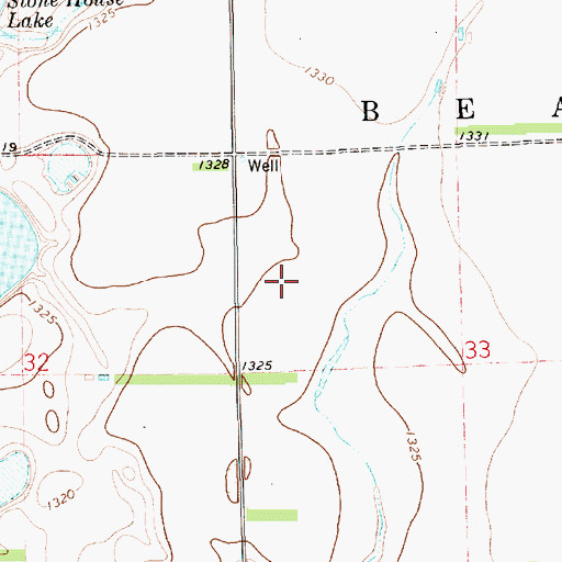 Topographic Map of Red Stone (historical), SD