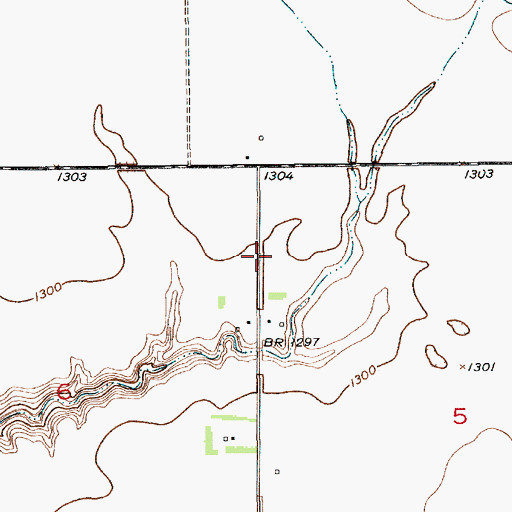 Topographic Map of Hazleton (historical), SD