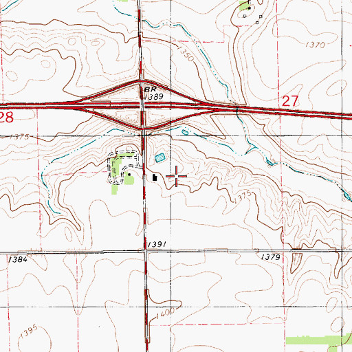 Topographic Map of Beulah Township Hall, SD