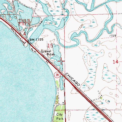 Topographic Map of Lake County Township Hall, SD