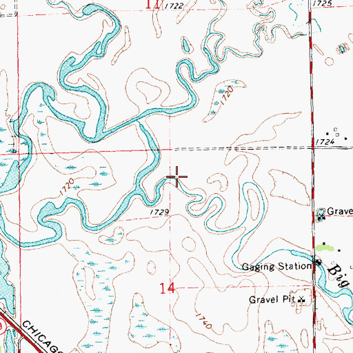 Topographic Map of Green Trees Subdivision, SD