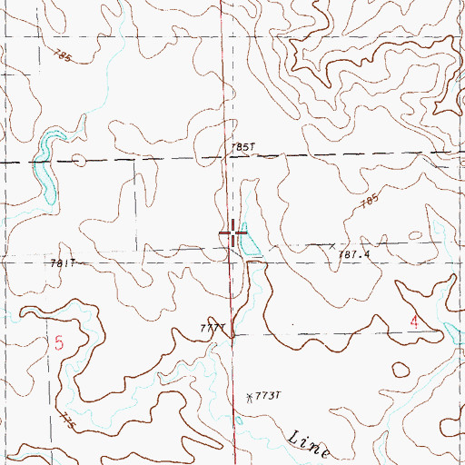 Topographic Map of Indian Creek Lutheran Church, SD