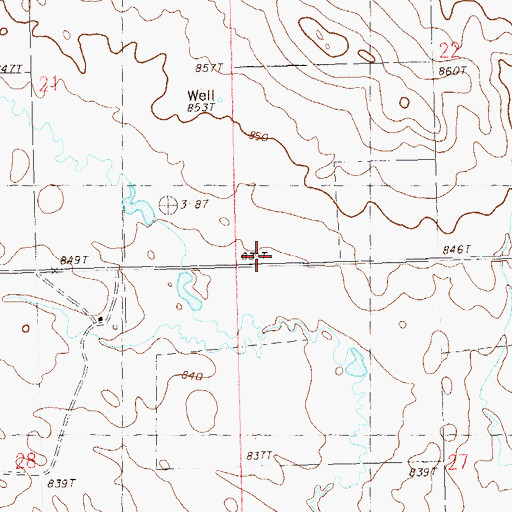 Topographic Map of Wyandotte Township Hall, SD