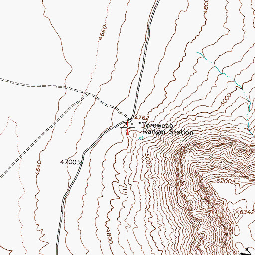 Topographic Map of Toroweap Ranger Station, AZ