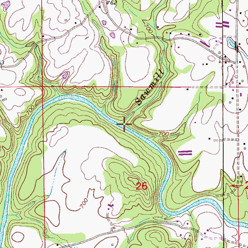 Topographic Map of Sawmill Branch, AL