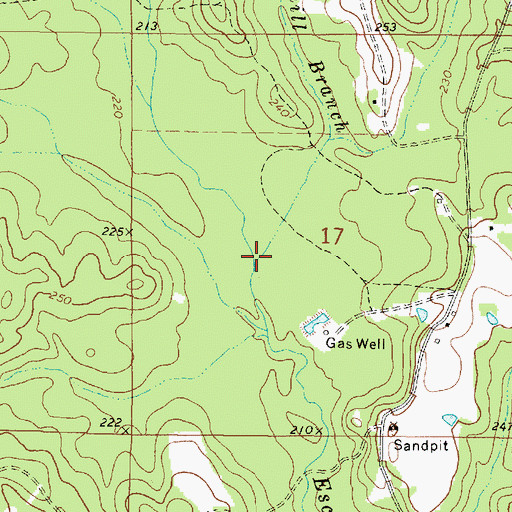 Topographic Map of Sawmill Branch, AL