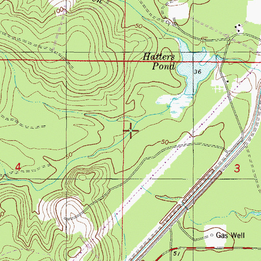 Topographic Map of Sawmill Creek, AL
