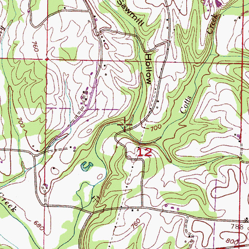 Topographic Map of Sawmill Hollow, AL