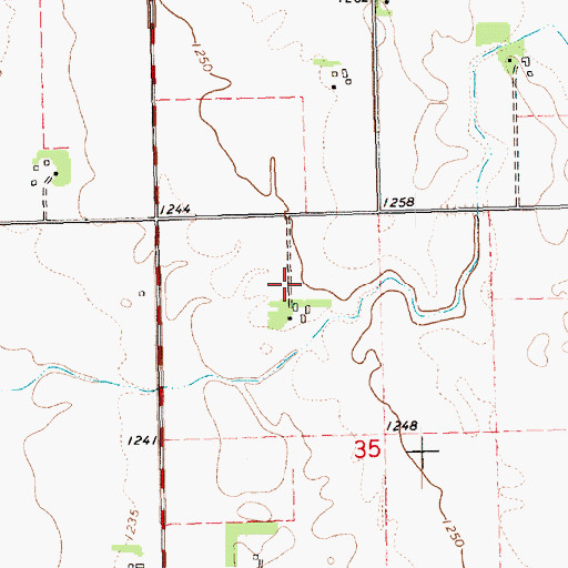 Topographic Map of Saint Paul Evangelical Lutheran Church (historical), SD